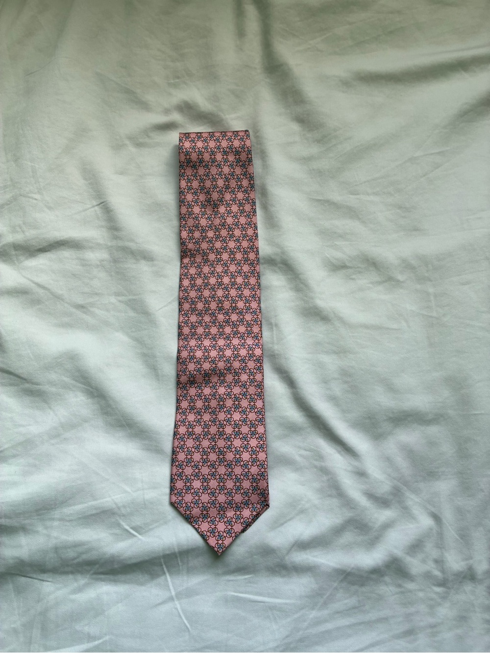 NWOT Dunhill Pink Geometric Silk Tie